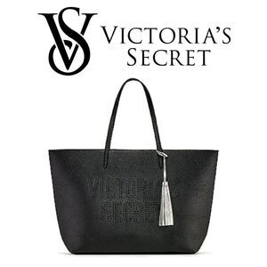 Victoria’s Secret Black Faux Leather 2019 Holiday‎ Tote